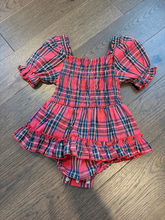 Other - Red Plaid Ruffle Baby Romper/Dress Size 12-18 Months - C39-024